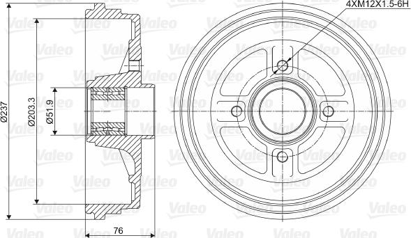 Valeo 237034 - Bremžu trumulis www.autospares.lv