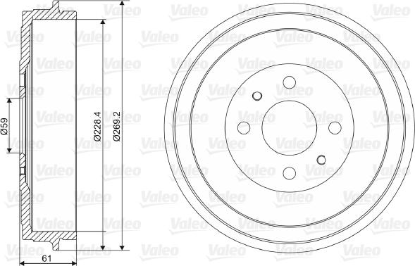 Valeo 237037 - Bremžu trumulis www.autospares.lv