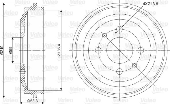 Valeo 237024 - Bremžu trumulis www.autospares.lv