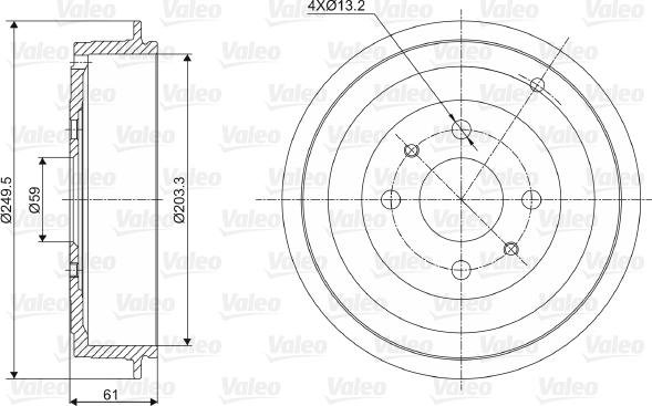 Valeo 237021 - Bremžu trumulis www.autospares.lv