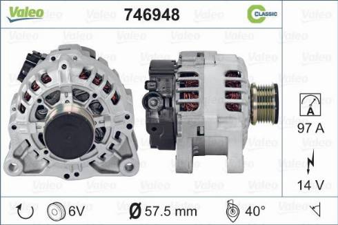 Valeo 746948 - Ģenerators autospares.lv