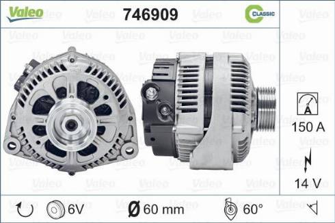 Valeo 746909 - Генератор www.autospares.lv