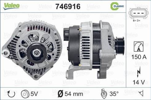 Valeo 746916 - Генератор www.autospares.lv