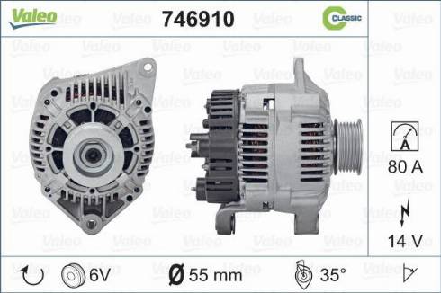 Valeo 746910 - Генератор www.autospares.lv