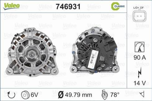 Valeo 746931 - Ģenerators autospares.lv