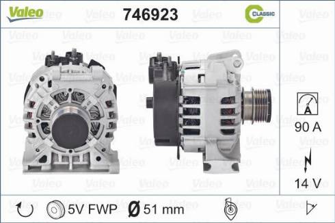 Valeo 746923 - Генератор www.autospares.lv