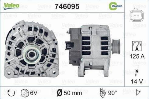 Valeo 746095 - Генератор www.autospares.lv