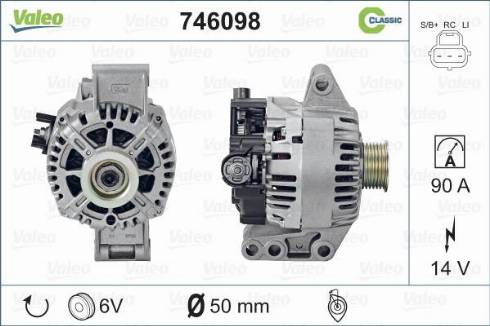 Valeo 746098 - Генератор www.autospares.lv