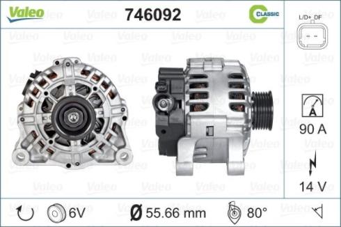 Valeo 746092 - Alternator www.autospares.lv