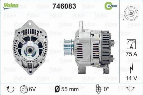 Valeo 746083 - Генератор www.autospares.lv