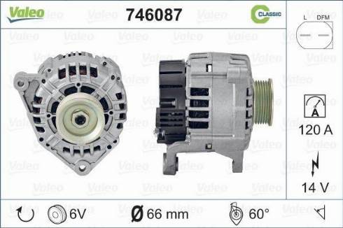 Valeo 746087 - Генератор www.autospares.lv