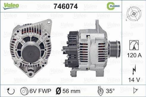 Valeo 746074 - Ģenerators autospares.lv