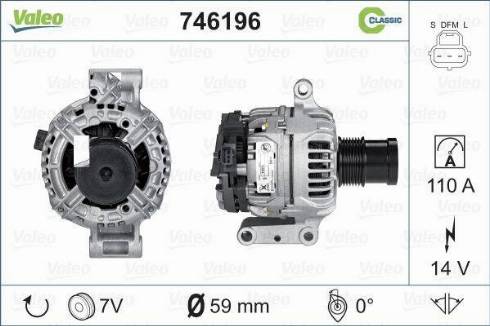 Valeo 746196 - Alternator www.autospares.lv