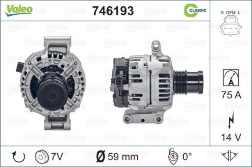 Valeo 746193 - Alternator www.autospares.lv