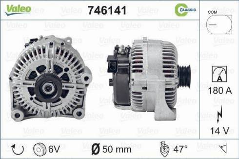 Valeo 746141 - Генератор www.autospares.lv