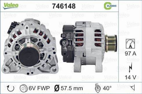 Valeo 746148 - Ģenerators autospares.lv