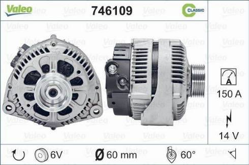 Valeo 746109 - Генератор www.autospares.lv