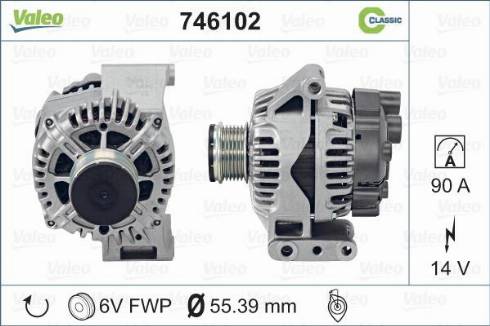 Valeo 746102 - Генератор www.autospares.lv