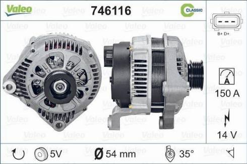 Valeo 746116 - Генератор www.autospares.lv