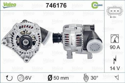 Valeo 746176 - Генератор www.autospares.lv