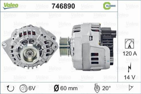 Valeo 746890 - Генератор www.autospares.lv