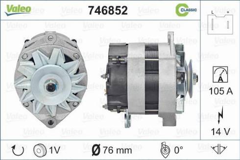 Valeo 746852 - Alternator www.autospares.lv