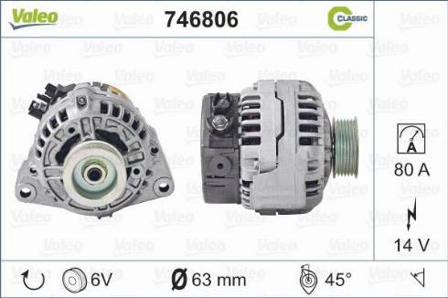 Valeo 746806 - Генератор www.autospares.lv