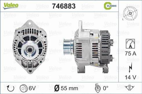 Valeo 746883 - Генератор www.autospares.lv