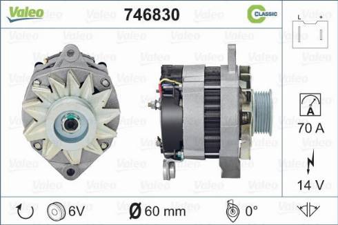 Valeo 746830 - Генератор www.autospares.lv