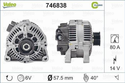 Valeo 746838 - Alternator www.autospares.lv