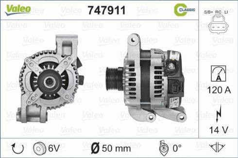 Valeo 747911 - Ģenerators www.autospares.lv