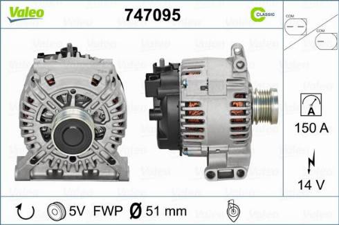 Valeo 747095 - Ģenerators autospares.lv