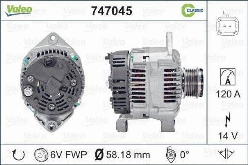 Valeo 747045 - Ģenerators www.autospares.lv