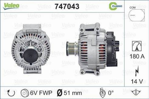 Valeo 747043 - Ģenerators autospares.lv