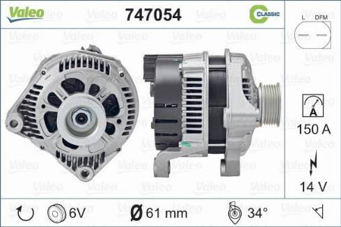 Valeo 747054 - Ģenerators www.autospares.lv