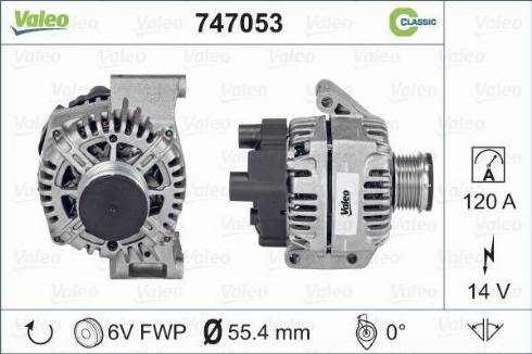 Valeo 747053 - Генератор www.autospares.lv