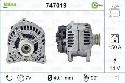 Valeo 747019 - Ģenerators autospares.lv