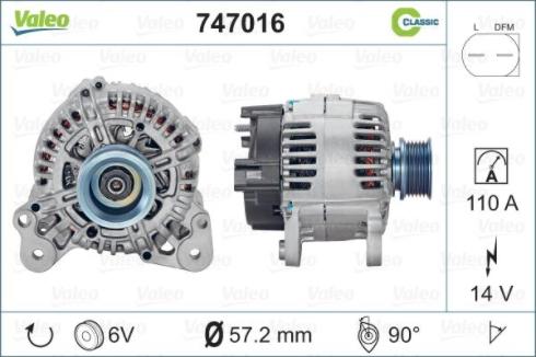 Valeo 747016 - Alternator www.autospares.lv