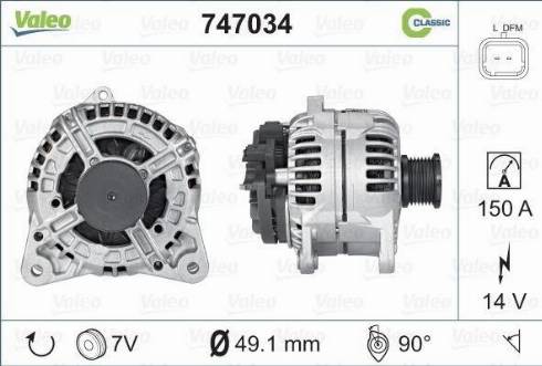 Valeo 747034 - Ģenerators autospares.lv