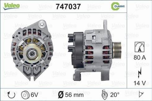 Valeo 747037 - Alternator www.autospares.lv