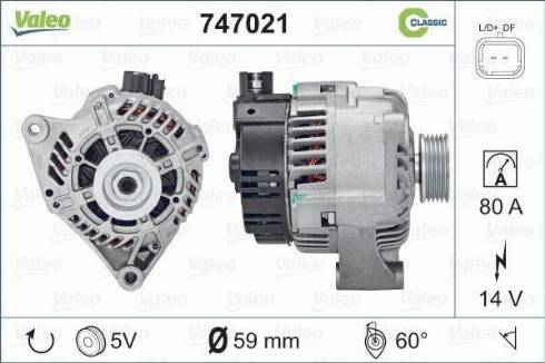 Valeo 747021 - Генератор www.autospares.lv