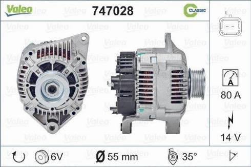 Valeo 747028 - Alternator www.autospares.lv