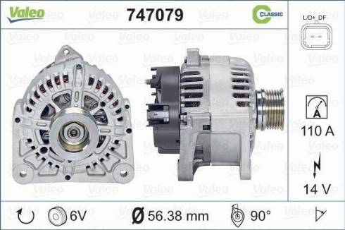 Valeo 747079 - Alternator www.autospares.lv