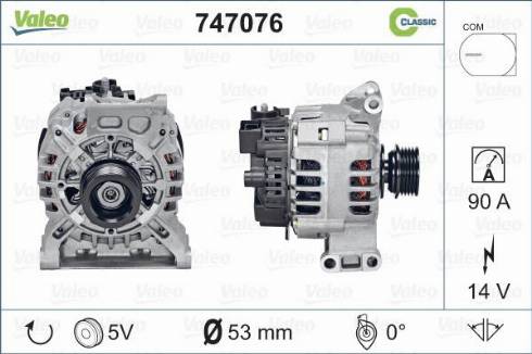 Valeo 747076 - Alternator www.autospares.lv