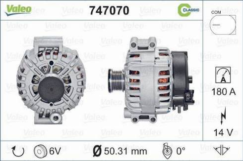 Valeo 747070 - Ģenerators autospares.lv