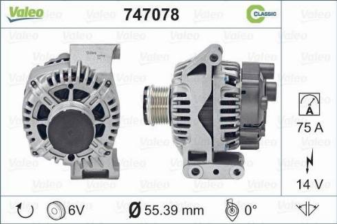 Valeo 747078 - Ģenerators www.autospares.lv