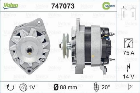 Valeo 747073 - Alternator www.autospares.lv