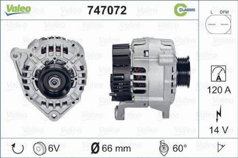 Valeo 747072 - Alternator www.autospares.lv