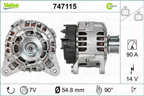 Valeo 747115 - Генератор www.autospares.lv