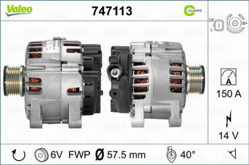 Valeo 747113 - Alternator www.autospares.lv